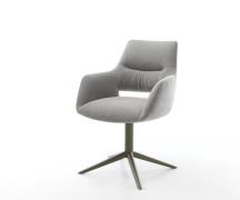 DELIFE Draaistoel Yago-Flex met armleuning zachte stof met structuur g...