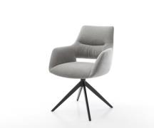 DELIFE Draaistoel Yago-Flex met armleuning zachte stof met structuur g...