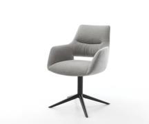 DELIFE Draaistoel Yago-Flex met armleuning zachte stof met structuur g...