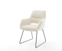 DELIFE Eetkamerstoel Yago-Flex met armleuning teddy beige slipframe zw...