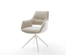 DELIFE Draaistoel Yago-Flex met armleuning geweven stof beige kruisfra...