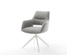 DELIFE Draaistoel Yago-Flex met armleuning zachte stof met structuur g...