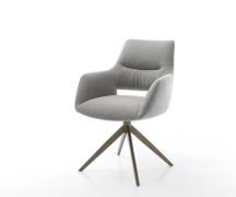 DELIFE Draaistoel Yago-Flex met armleuning zachte stof met structuur g...