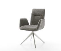 DELIFE Draaistoel Vinja-Flex bouclé zacht mud kruisframe breed roestvr...