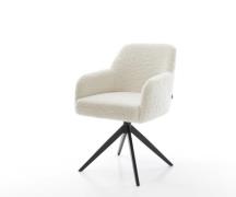 DELIFE Draaistoel Greg-Flex teddy beige kruisframe breed zwart 360° dr...