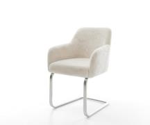 DELIFE Sledemodel Greg-Flex pluchen crème-wit sledemodel vlak roestvri...