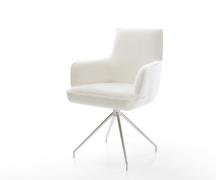 DELIFE Eetkamerstoel Heira-Flex met armleuning bouclé zacht beige krui...