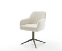 DELIFE Draaistoel Greg-Flex teddy beige kruispoot afwerking met titani...