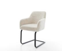 DELIFE Sledemodel Greg-Flex pluchen crème-wit sledemodel vlak zwart po...