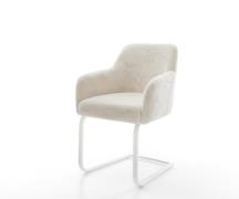 DELIFE Sledemodel Greg-Flex pluchen crème-wit sledemodel vlak wit pock...