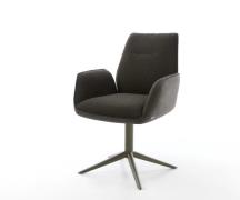 DELIFE Draaistoel Zoa-Flex materiaalmix zwart kruispoot afwerking met ...