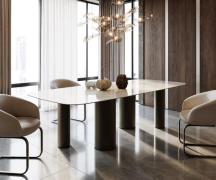 DELIFE Eetkamertafel Edge Boot 270x120 keramiek Iris FMG Onice Grigio ...