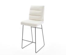 DELIFE Barstoel Pela-Flex Bouclé zacht Beige Sledeonderstel metaal zwa...