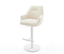 DELIFE Barstoel Alja-Flex Teddystof Beige Draaivoet in hoogte verstelb...