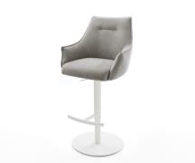 DELIFE Barstoel Alja-Flex Zachte stof met structuur Grijs Draaivoet in...