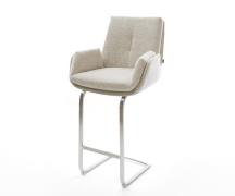 DELIFE Barstoel Clea-Flex Zachte Geweven stof Beige Vrijkantelframe pl...