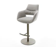 DELIFE Barstoel Yago-Flex Zachte stof met structuur Grijs Draaivoet in...