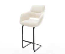 DELIFE Barstoel Yago-Flex Teddystof Beige Vrijkantelframe plat metaal ...