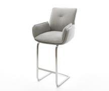 DELIFE Barstoel Nela-Flex Zachte stof met structuur Grijs Vrijkantelfr...