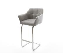 DELIFE Barstoel Yulo-Flex Zachte stof met structuur Grijs Vrijkantelfr...