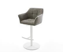 DELIFE Barstoel Yulo-Flex Bouclé zacht Mud Draaivoet in hoogte verstel...