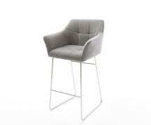 DELIFE Barstoel Yulo-Flex Zachte stof met structuur Grijs Sledeonderst...