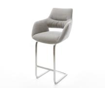 DELIFE Barstoel Yago-Flex Zachte stof met structuur Grijs Vrijkantelfr...