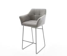 DELIFE Barstoel Yulo-Flex Zachte stof met structuur Grijs Sledeonderst...