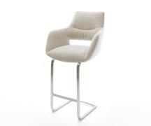 DELIFE Barstoel Yago-Flex Zachte Geweven stof Beige Vrijkantelframe pl...