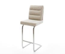 DELIFE Barstoel Pela-Flex Zachte Geweven stof Beige Vrijkantelframe pl...