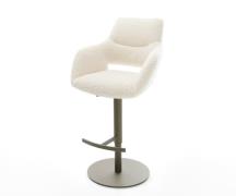 DELIFE Barstoel Yago-Flex Teddystof Beige Draaivoet in hoogte verstelb...