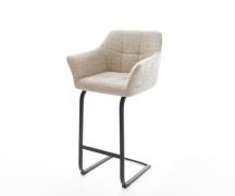 DELIFE Barstoel Yulo-Flex Zachte Geweven stof Beige Vrijkantelframe pl...