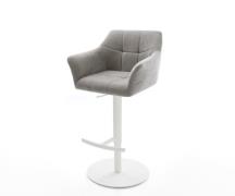 DELIFE Barstoel Yulo-Flex Zachte stof met structuur Grijs Draaivoet in...