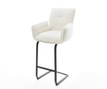 DELIFE Barstoel Nela-Flex Bouclé zacht Beige Vrijkantelframe plat meta...