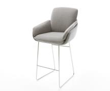 DELIFE Barstoel Luan-Flex Zachte stof met structuur Grijs Sledeonderst...