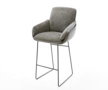 DELIFE Barstoel Luan-Flex Bouclé zacht Mud Sledeonderstel metaal zwart...