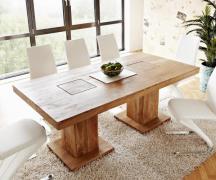 DELIFE Eetkamertafel Indra acacia natuur 200x100 cm massief hout