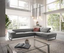 DELIFE Hoekbank Floyd 300x230 zilvergrijs ottoman rechts  hoofdeinde v...