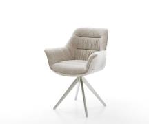 DELIFE Draaistoel Kaira-Flex geweven stof beige kruisframe hoekig roes...