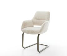 DELIFE Sledemodel Yago-Flex met armleuning pluchen crème-wit sledemode...