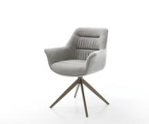 DELIFE Draaistoel Kaira-Flex zachte stof met structuur grijs kruisfram...