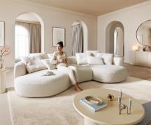 DELIFE Big-Sofa Edina 330x170 cm teddystof beige