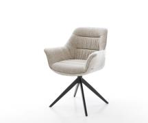 DELIFE Draaistoel Kaira-Flex geweven stof beige kruisframe breed zwart...