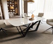 DELIFE Eettafel Edge boot 200x100 cm keramiek Onyx Champagne Spider pl...