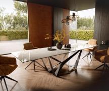 DELIFE Eettafel Edge 300x100 cm keramiek Onyx Champagne Spider platsta...