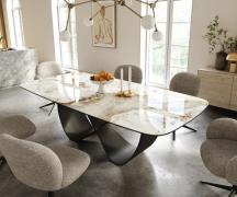 DELIFE Eettafel Edge Boot 240x120 cm Keramiek Minas Melange Wit-Beige ...
