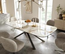 DELIFE Eettafel Edge Boot 240x120 cm Keramiek Minas Melange Wit-Beige ...