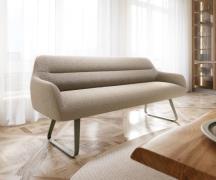 DELIFE Eetkamerbank Taya-Flex 200 cm bouclé mud platte sledebasis afwe...