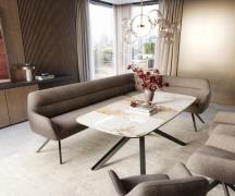 DELIFE Eetkamerbank Taya-Flex 285x190 cm zachte stof met structuur tau...