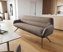 DELIFE Eetkamerbank Taya-Flex 200 cm zachte stof met structuur taupe h...